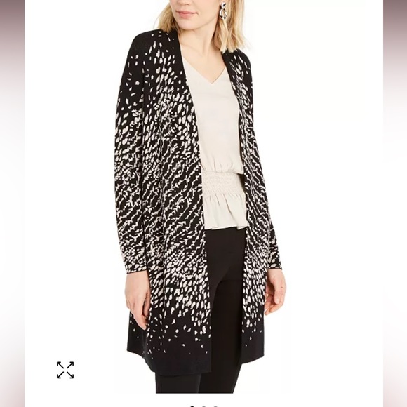 Alfani Sweaters - ALFANI Ombré Printed Cardigan Black Beige Petite Small PS SP $80 NWT